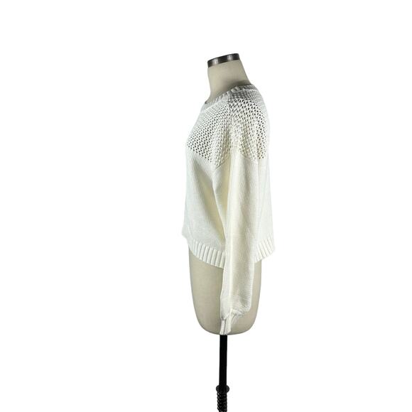 AMERICAN EAGLE OUTFITTERS AEO Cream Knit Cropped Pullover Sweater Size Medium - Picture 2 of 7